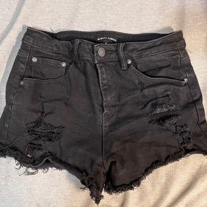 Black jean shorts